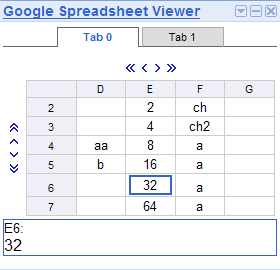 Google Spreadsheet Viewer screenshot